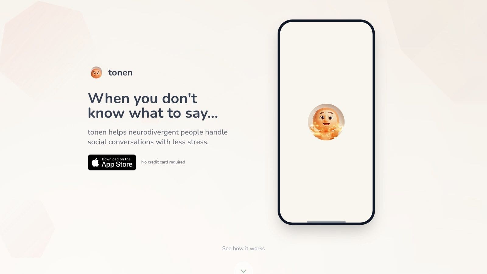 tonen app screenshot showing conversation scripts interface