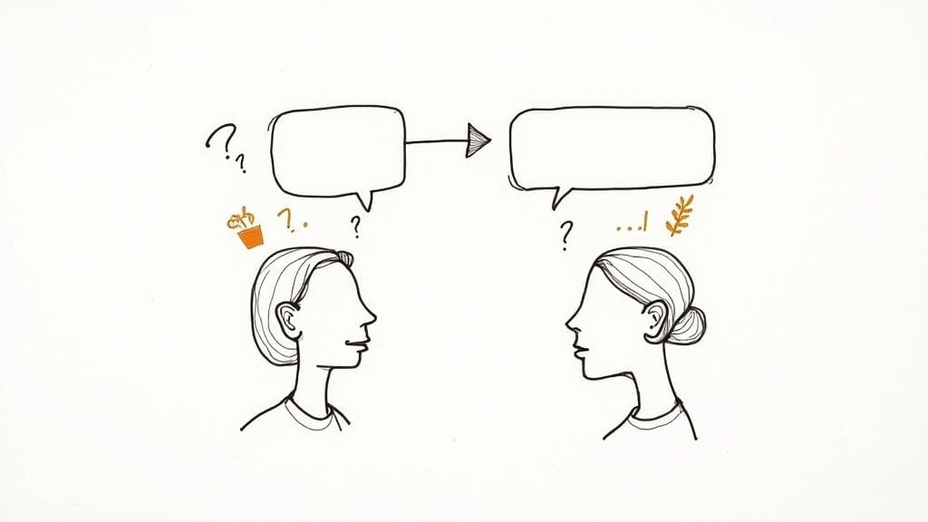 Two people sitting at a cafe table engaged in a relaxed and comfortable conversation