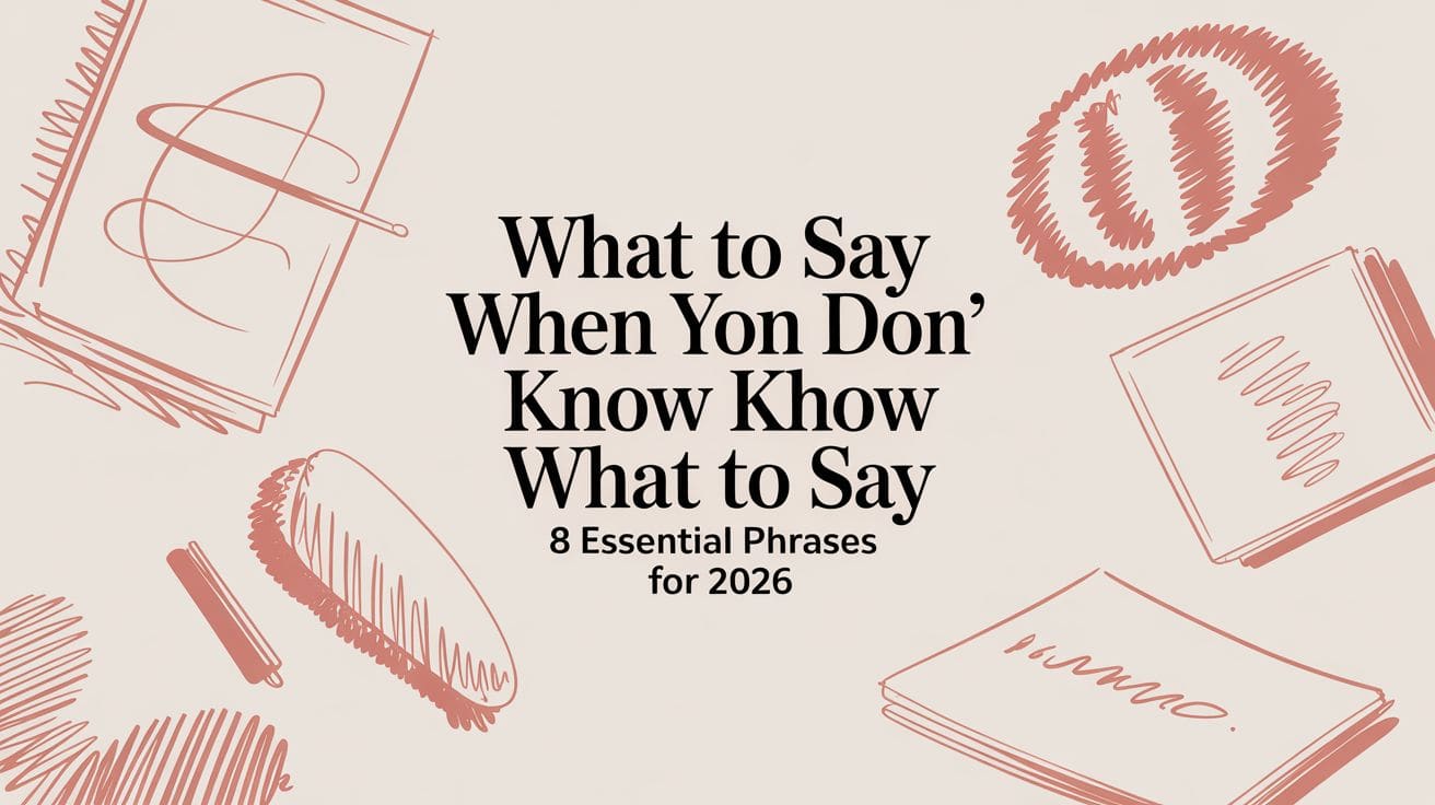 What to say when you don't know what to say
