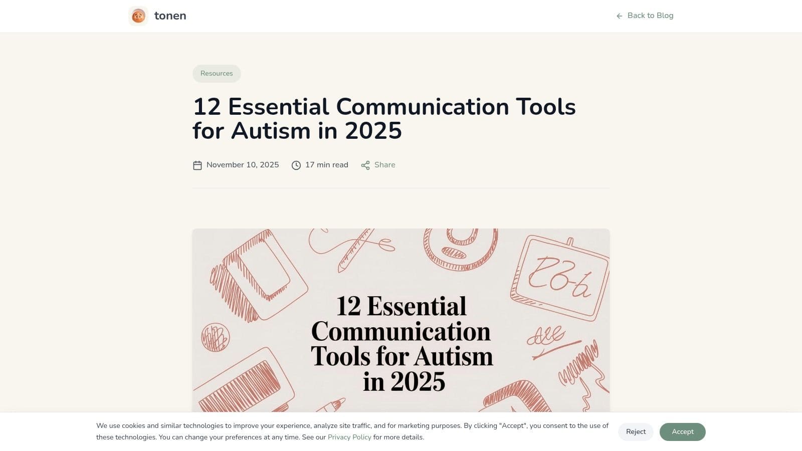 tonen app on iPhone showing conversation scripts and communication tools for neurodivergent adults