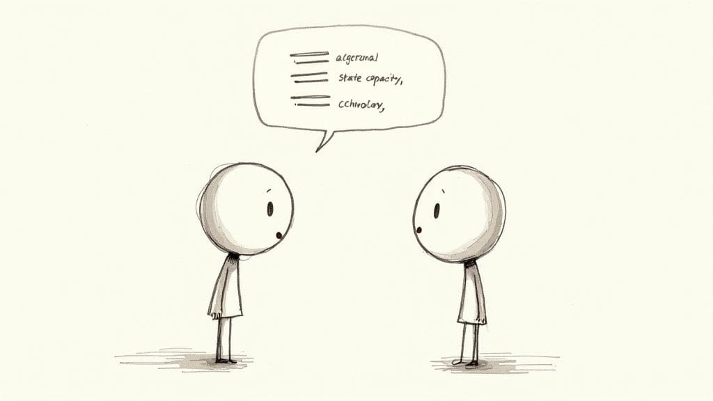 A person typing on a laptop, looking thoughtful but not stressed, in a calm office environment