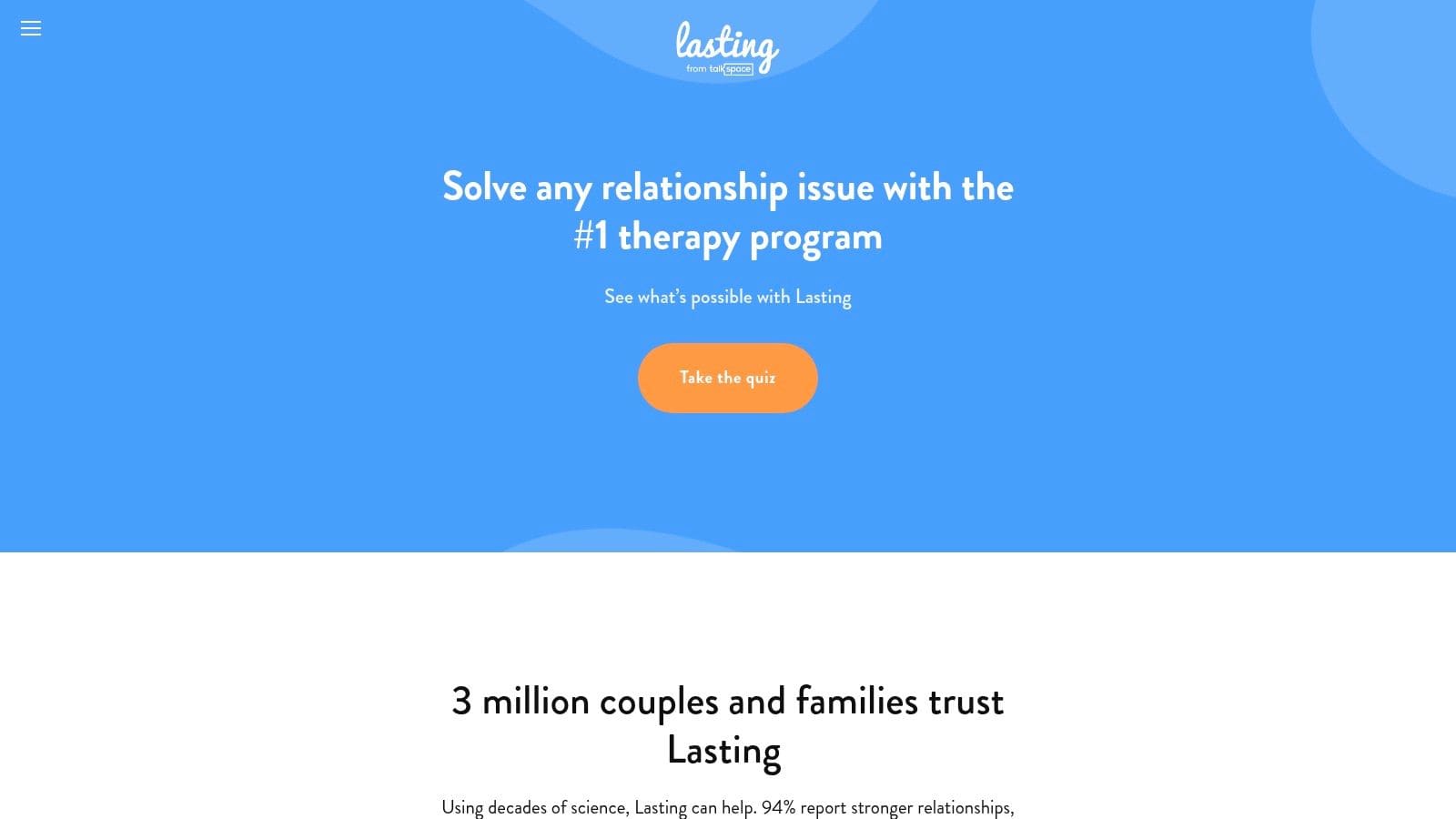 Lasting relationship therapy app showing guided modules and structured exercises for couples communication