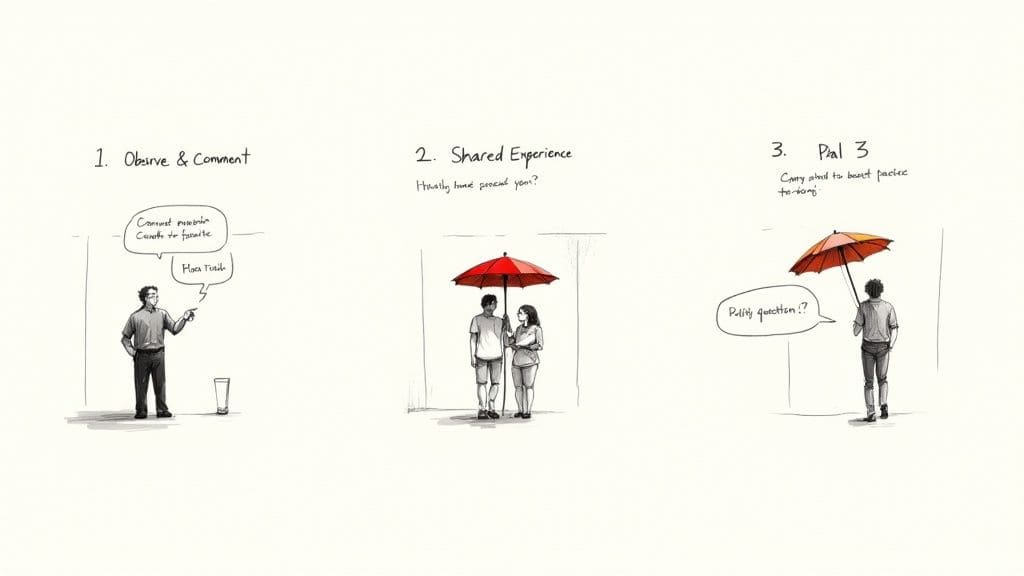 Diverse group of people comfortably chatting in a relaxed social setting