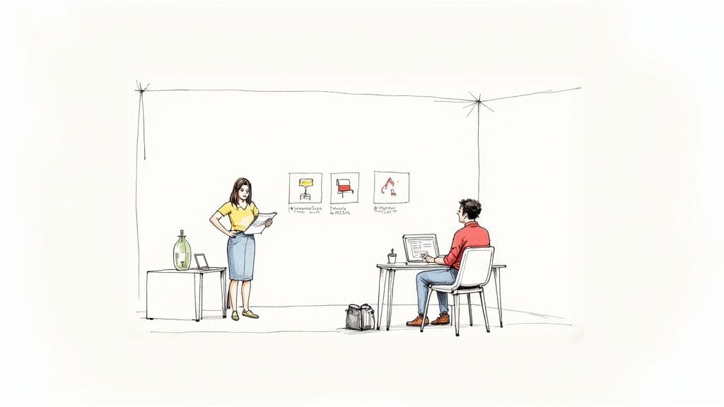 Diagram illustrating STAR method for job interviews showing Situation Task Action Result framework with person seeking clarification