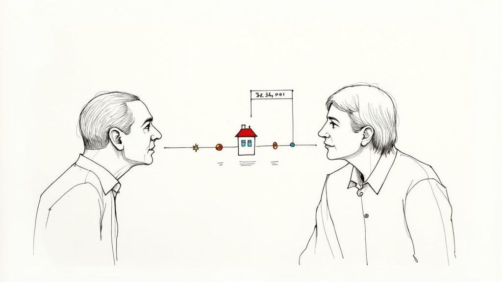 Visual guide showing conversation pacing dos and donts with checkmarks and symbols for effective turn-taking