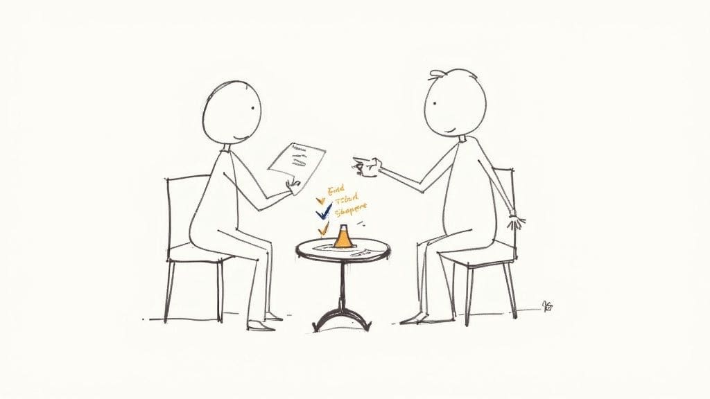 Hand-drawn Eisenhower Matrix diagram showing four quadrants for task prioritization with urgent important labels and deep work legend