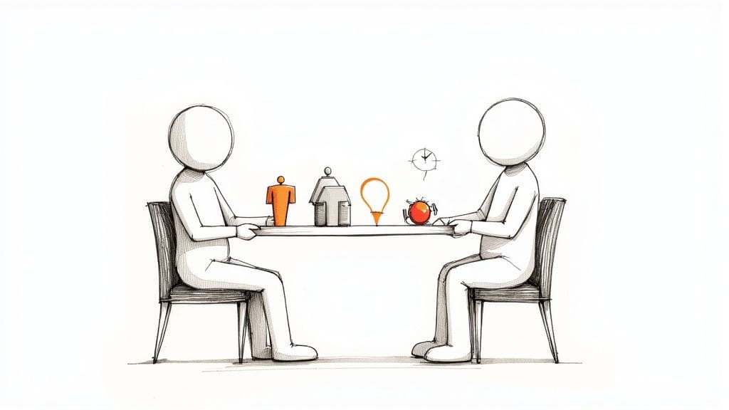 Person using smartphone with communication support app showing scripts and guidance for managing social demands and anxiety