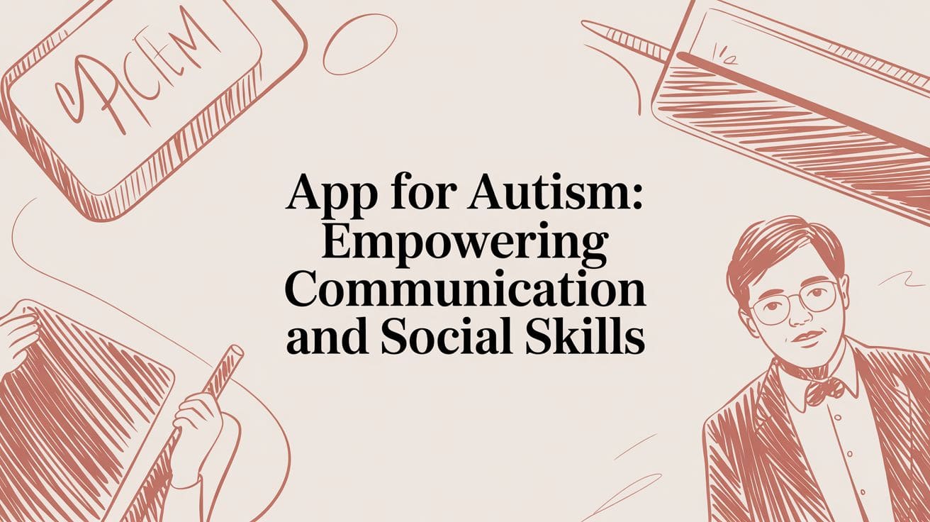 Smiling man holding smartphone with positive app engagement showing heart and up arrow icons for autism communication support