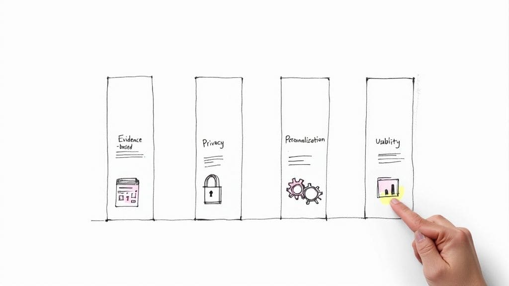 Charming illustration depicting daily routine with icons for movement tracking mood and progress for integrating social anxiety apps