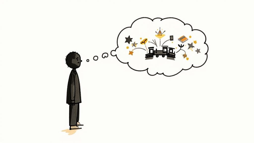 Person taking time to think and process before responding in conversation